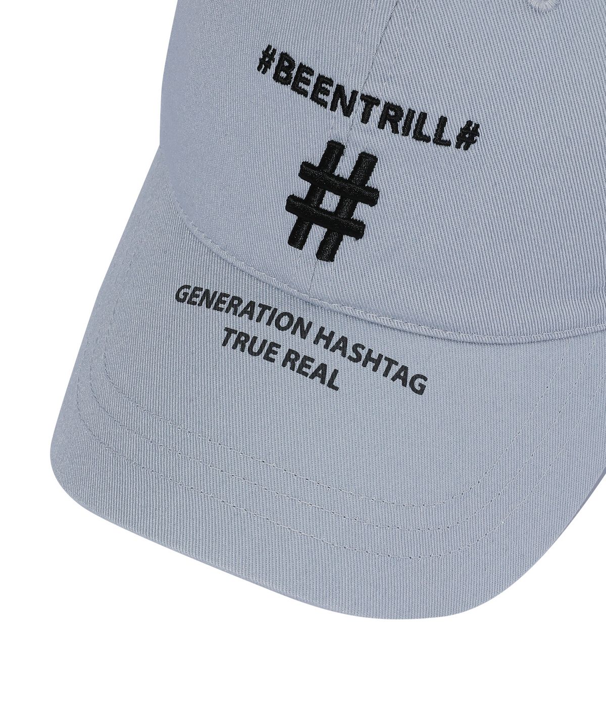 빈트릴(BEENTRILL) SHAKE SHAKE 해시태그 볼캡(애쉬 블루)