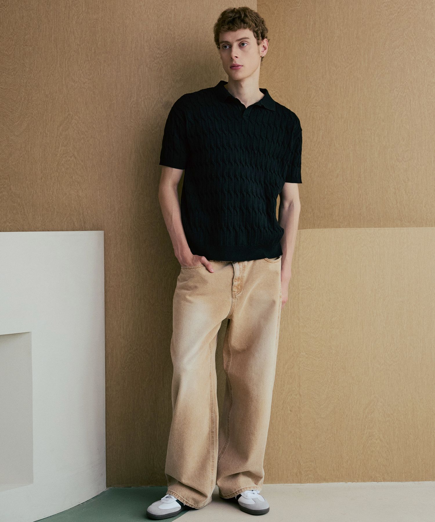 トップス NODUSix Cable Collar Short Sleeve Knit MUSINSA公式 | NODU Six Cable Collar Short Sleeve Knit [Ivory]