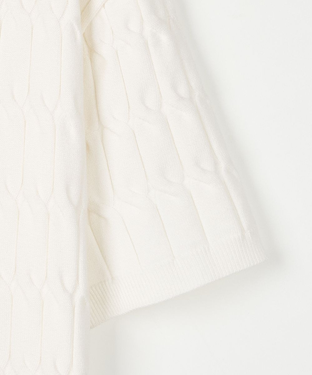 トップス NODUSix Cable Collar Short Sleeve Knit MUSINSA | NODU Six Cable Collar Short Sleeve Knit [Ivory]