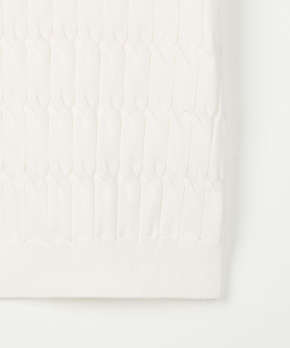 トップス NODUSix Cable Collar Short Sleeve Knit MUSINSA | NODU Six Cable Collar Short Sleeve Knit [Ivory]