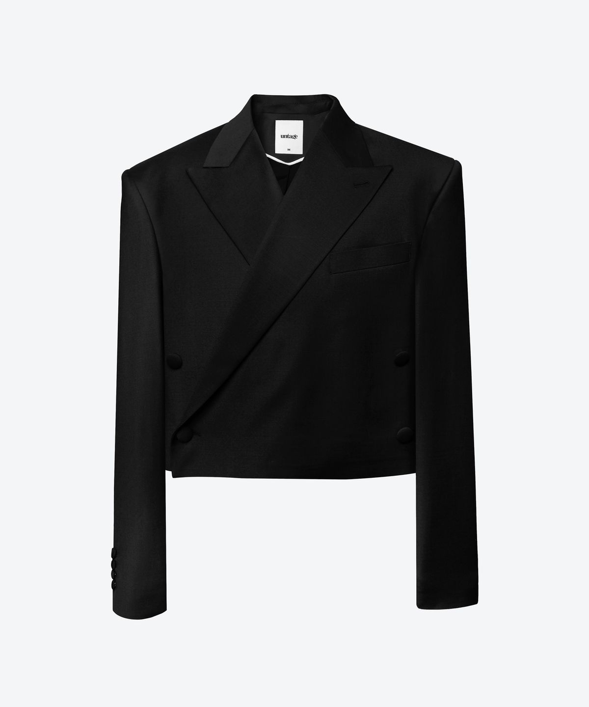 언티지(UNTAGE) 울 크롭 자켓[Black(UNISEX)]_UTH-FB01