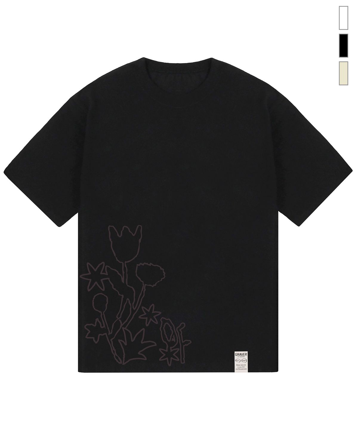 그레이버(GRAVER) [UNISEX]FLOWERS 반팔티_3color
