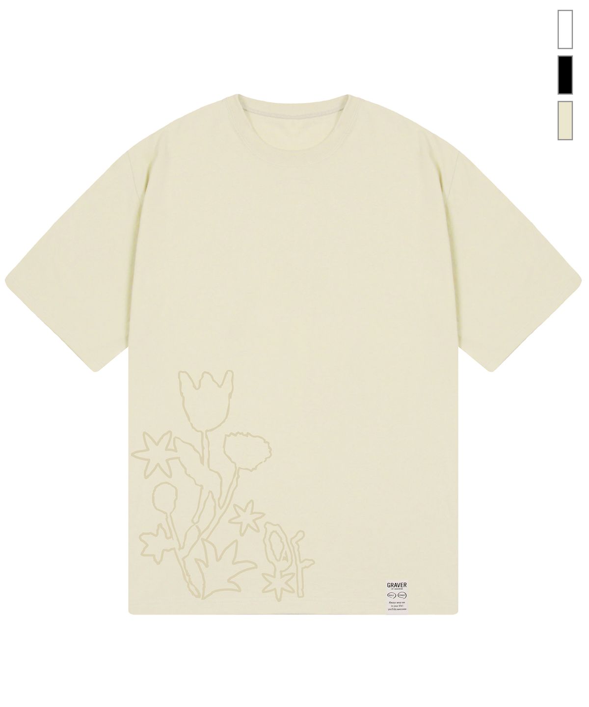그레이버(GRAVER) [UNISEX]FLOWERS 반팔티_3color