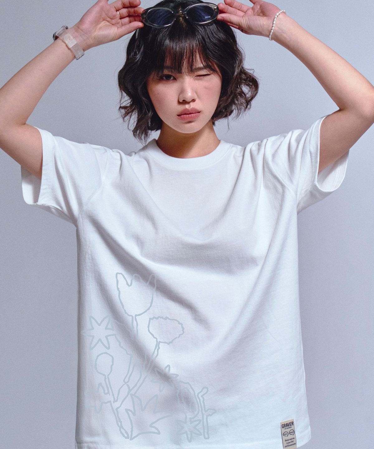 그레이버(GRAVER) [UNISEX]FLOWERS 반팔티_3color