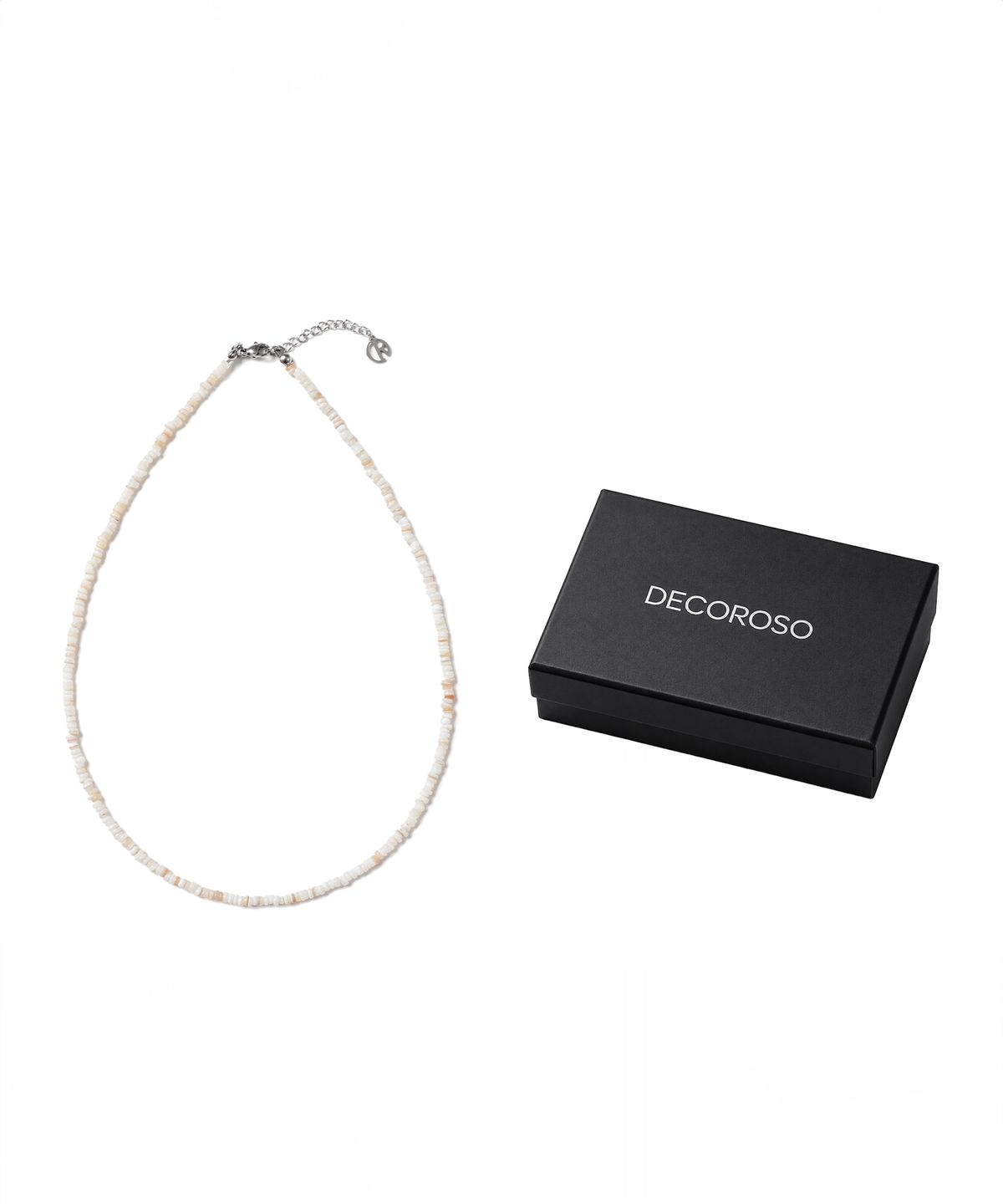 데꼬로소(DECOROSO) 남녀공용 미니멀 자개 비즈 목걸이 [아이보리]