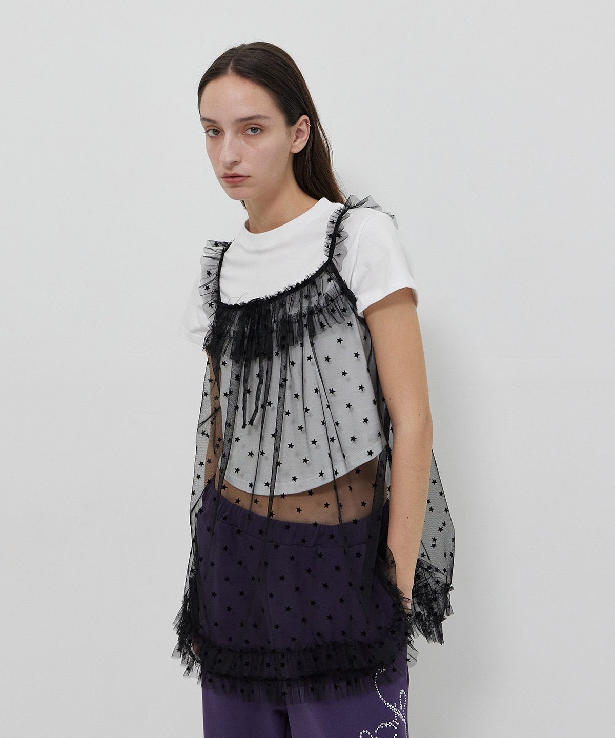【FOGDAWN】STARRY FRILL LAYERED DRESS MUSINSA | FOGDAWN Starry Frill Layered Dress (black)