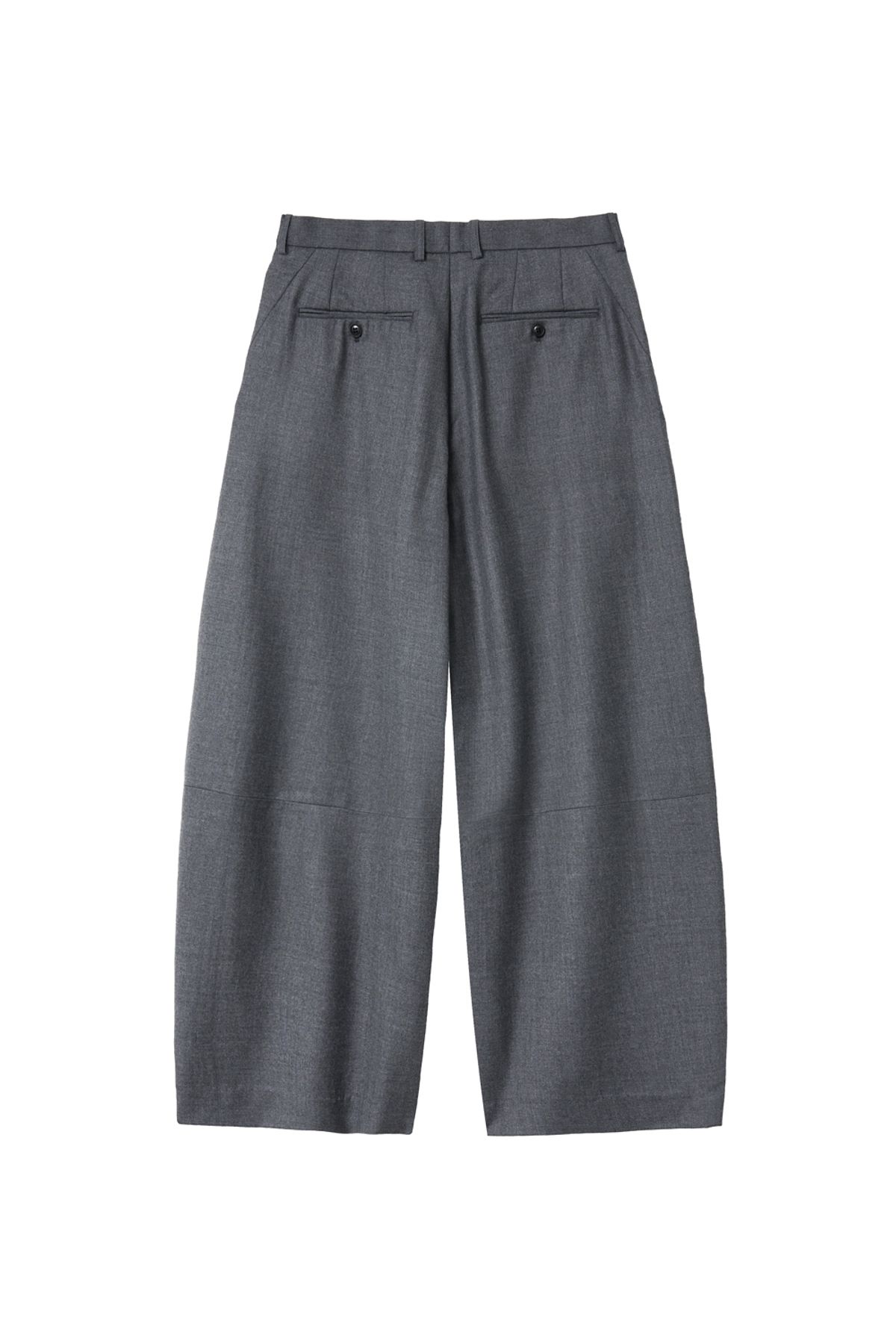 해칭룸(HATCHINGROOM) Wide Curve Trousers Flannel Wool Grey
