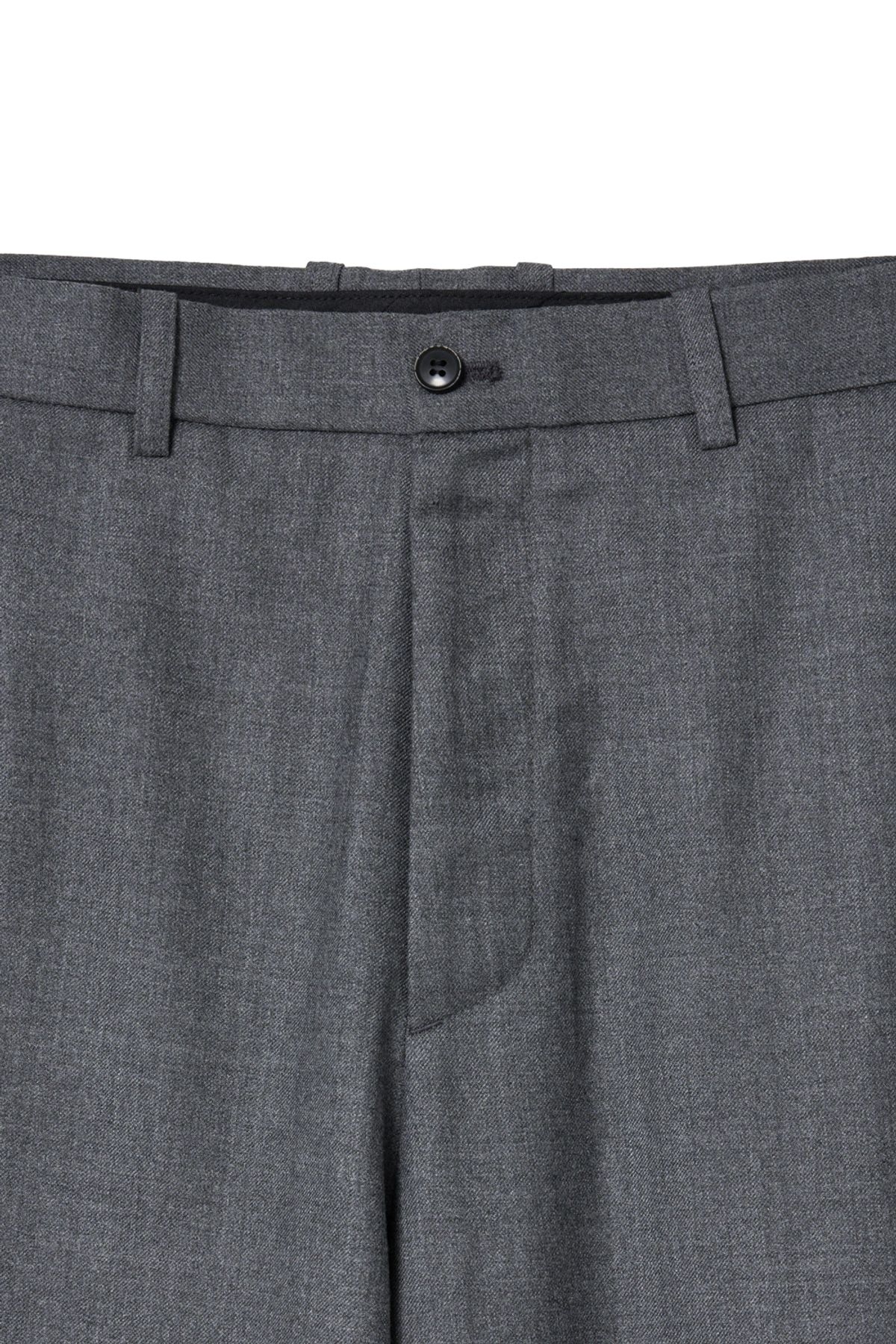 해칭룸(HATCHINGROOM) Wide Curve Trousers Flannel Wool Grey