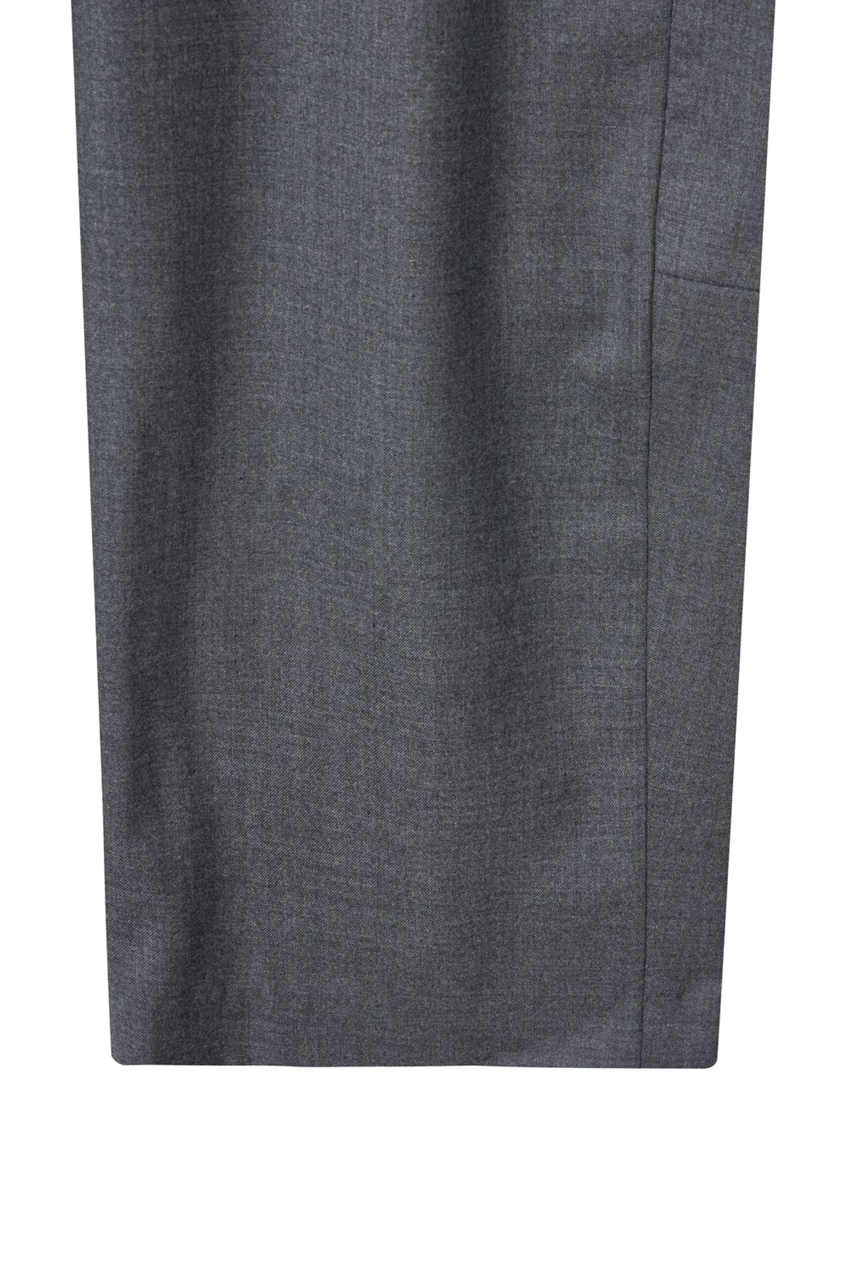 해칭룸(HATCHINGROOM) Wide Curve Trousers Flannel Wool Grey