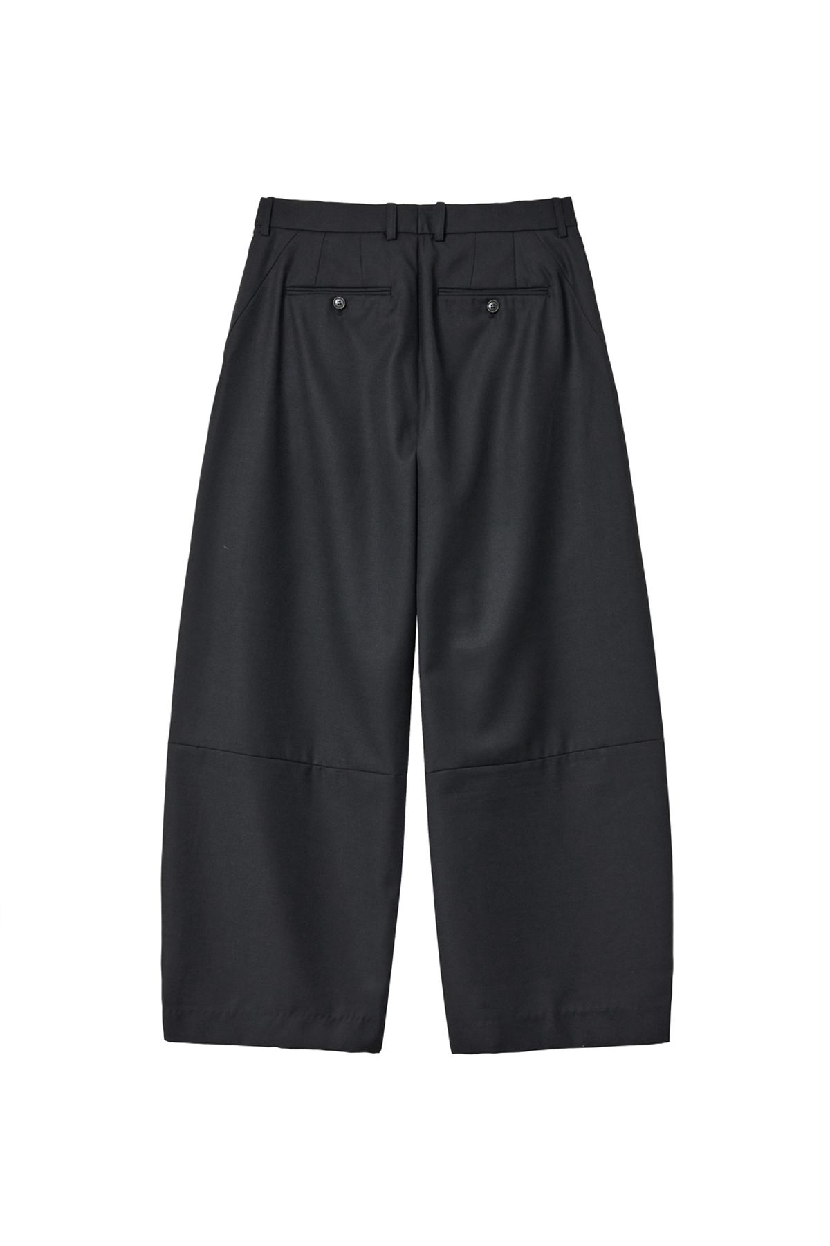 해칭룸(HATCHINGROOM) Wide Curve Trousers Wool Black
