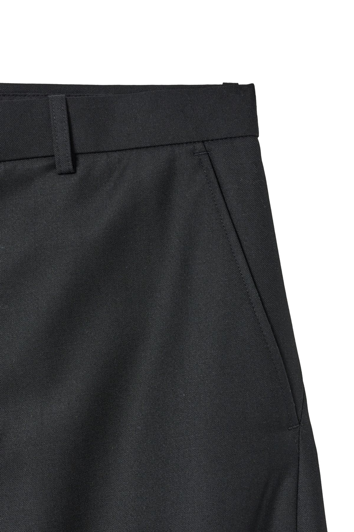 해칭룸(HATCHINGROOM) Wide Curve Trousers Wool Black