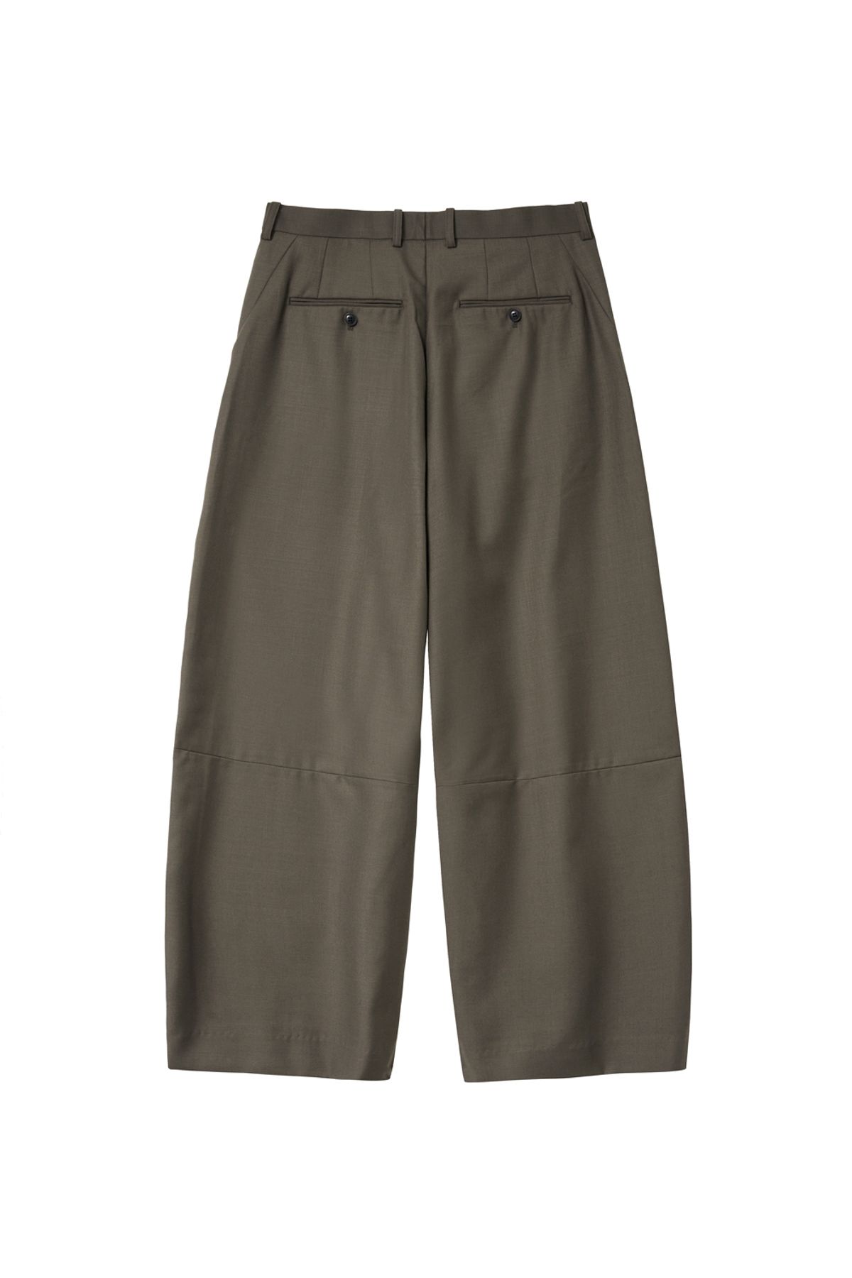 해칭룸(HATCHINGROOM) Wide Curve Trousers Wool Mud Brown