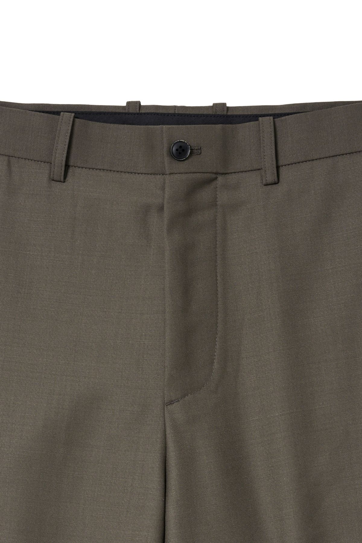 해칭룸(HATCHINGROOM) Wide Curve Trousers Wool Mud Brown