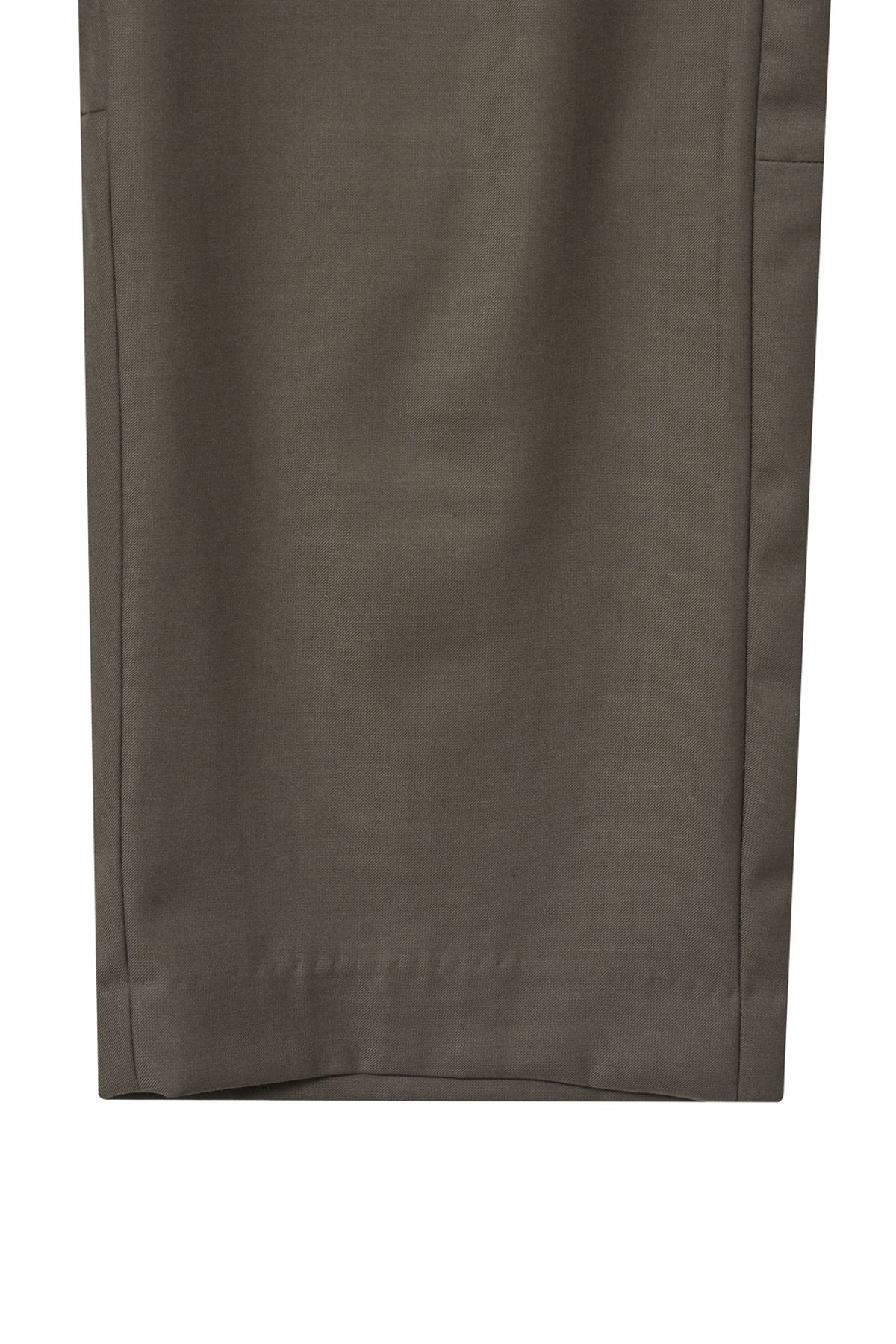 해칭룸(HATCHINGROOM) Wide Curve Trousers Wool Mud Brown