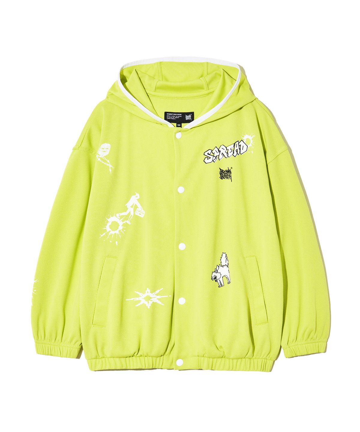 브라운브레스 키즈(BROWNBREATH KIDS) KIDS MESH HOOD JACKET - LIME