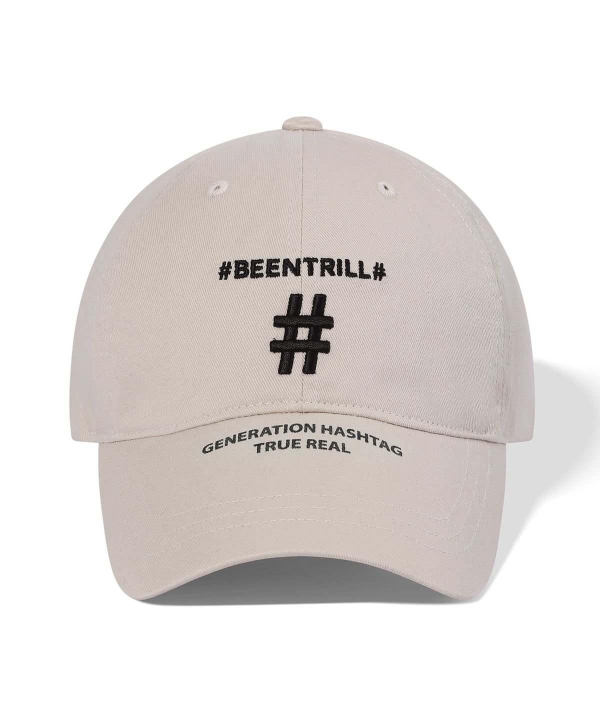 빈트릴(BEENTRILL) SHAKE SHAKE 해시태그 볼캡(샌드)