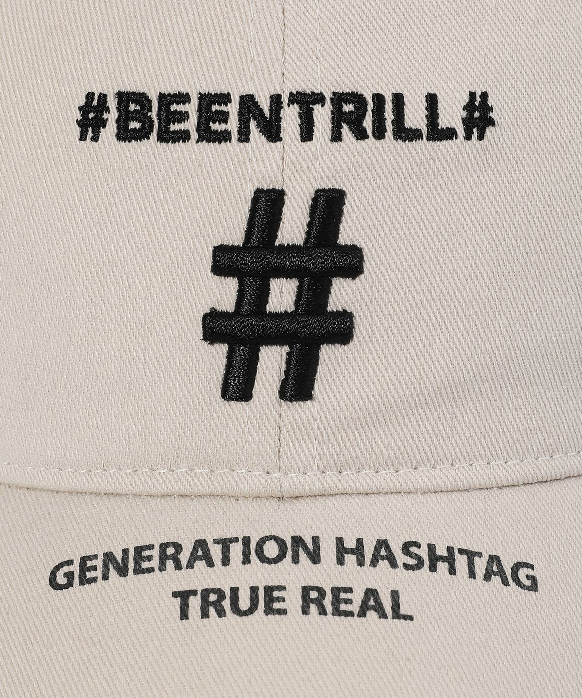 빈트릴(BEENTRILL) SHAKE SHAKE 해시태그 볼캡(샌드)
