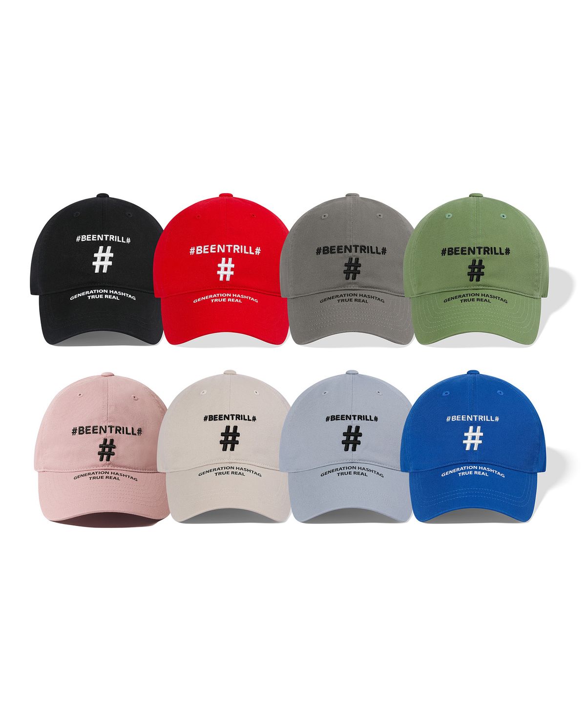 빈트릴(BEENTRILL) SHAKE SHAKE 해시태그 볼캡(블랙)