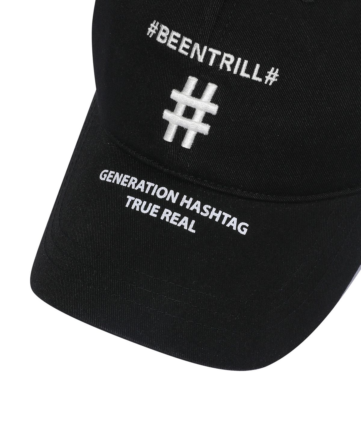빈트릴(BEENTRILL) SHAKE SHAKE 해시태그 볼캡(블랙)