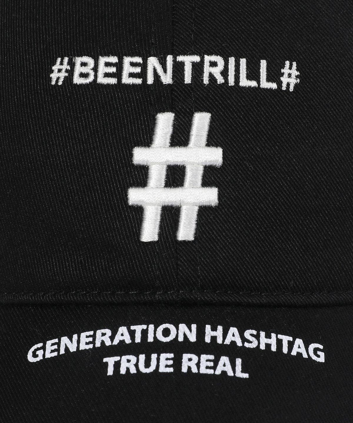 빈트릴(BEENTRILL) SHAKE SHAKE 해시태그 볼캡(블랙)