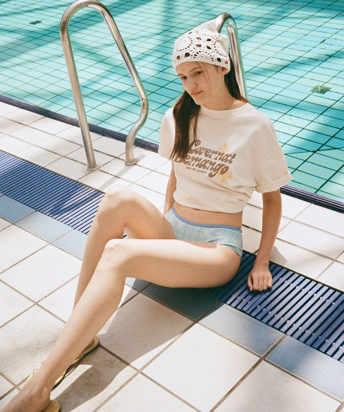 커버낫 우먼(COVERNAT WOMAN) [커버낫X르망고] 우먼 그래픽 오버핏 티셔츠 Ivory