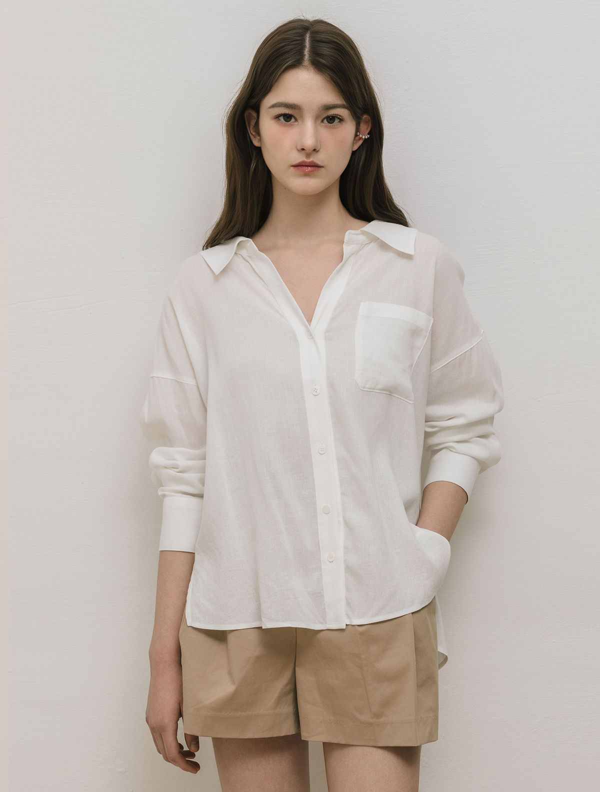 로트르드민(LAUTREDE MIN) Linen Jadin White shirts