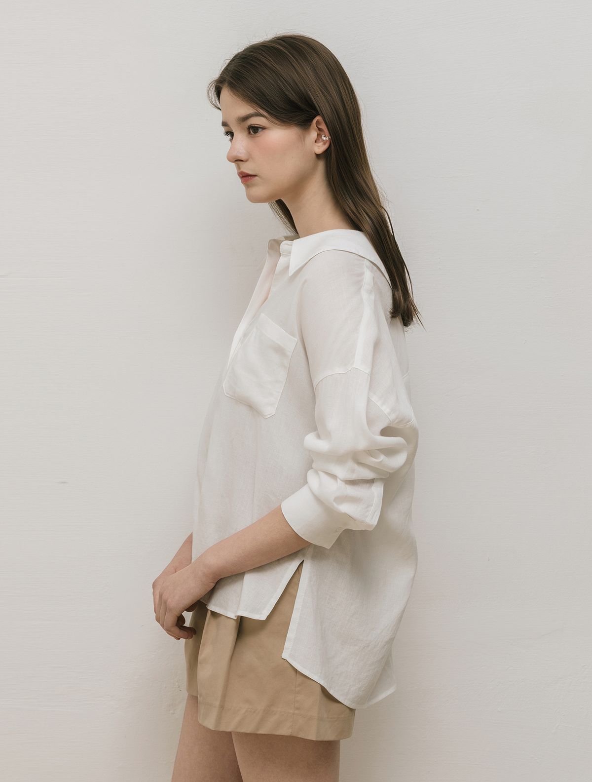 로트르드민(LAUTREDE MIN) Linen Jadin White shirts