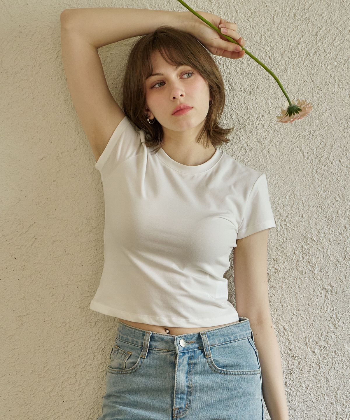 아르모어 시크릿(ARMOIRESECRET) 슬릭 크롭 티