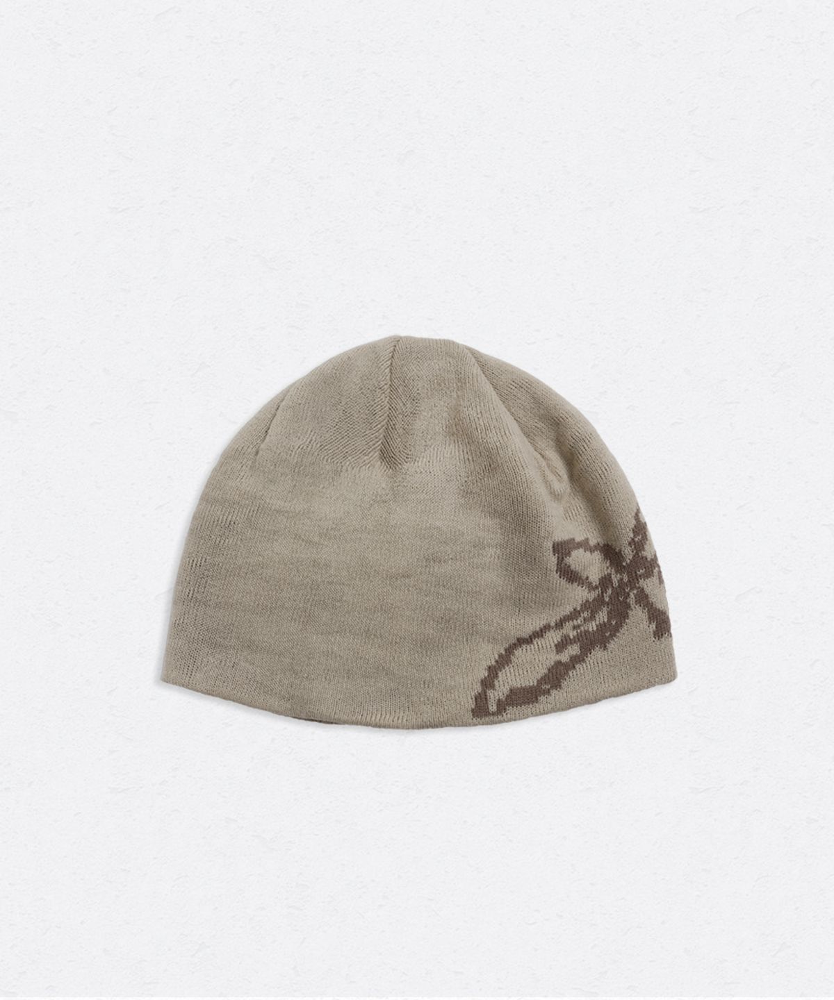 유네(YUNE) Stitched Flower Beanie_[beige]