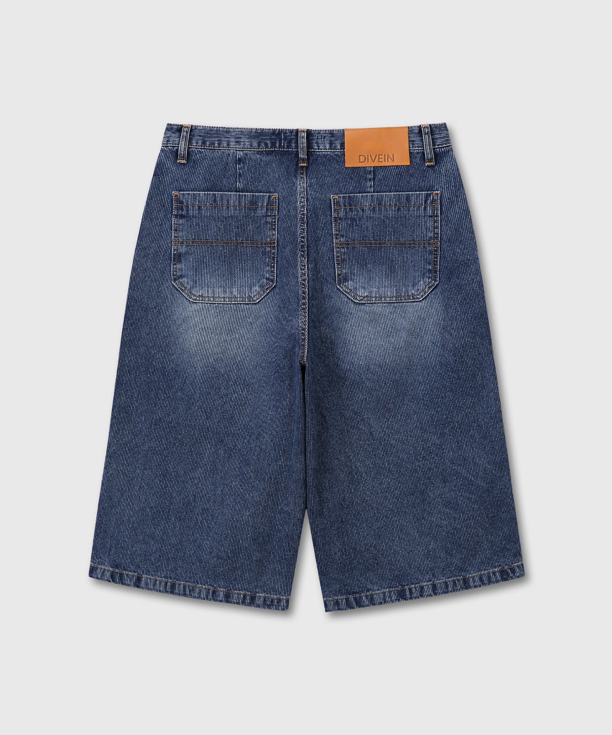 다이브인(DIVEIN) DENIM BURMUDA WORK PANTS (RIBBED BLUE)