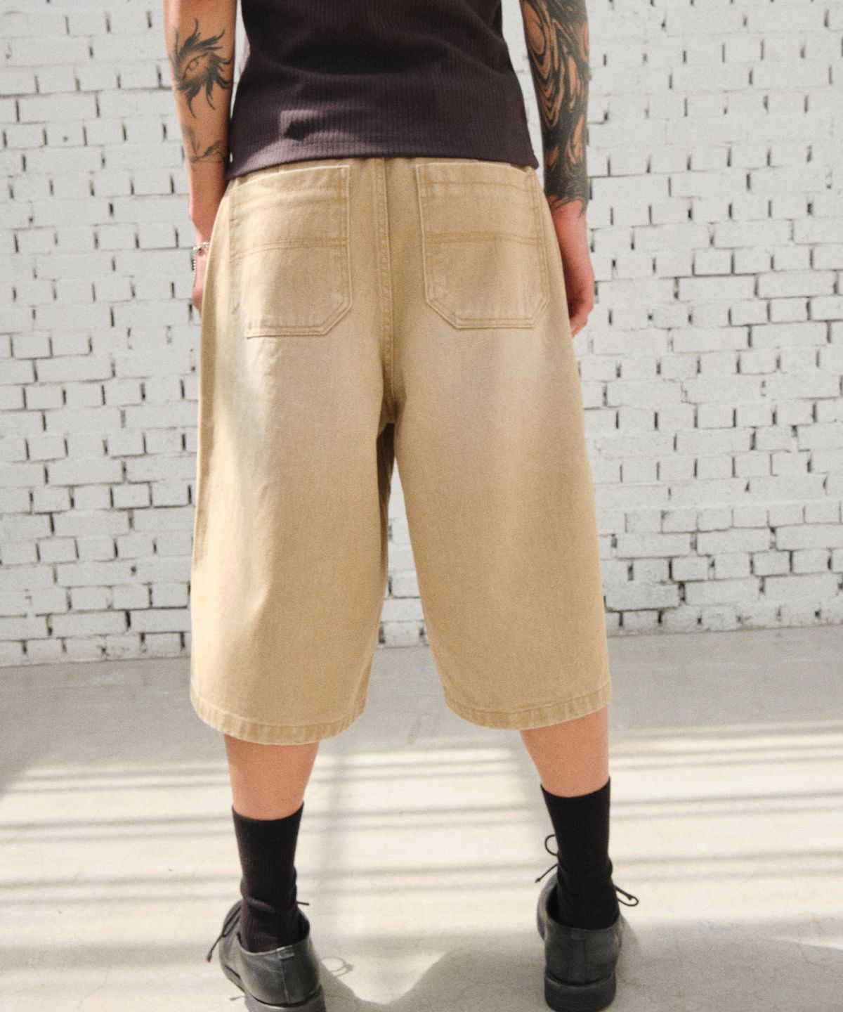 다이브인(DIVEIN) DENIM BURMUDA WORK PANTS (BEIGE)