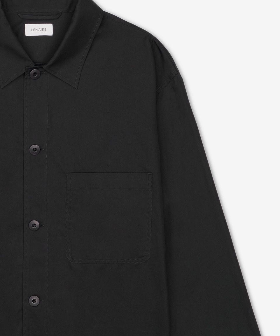 MUSINSA公式 | LEMAIRE Pajama Chest Pocket Cotton Shirt - Caviar