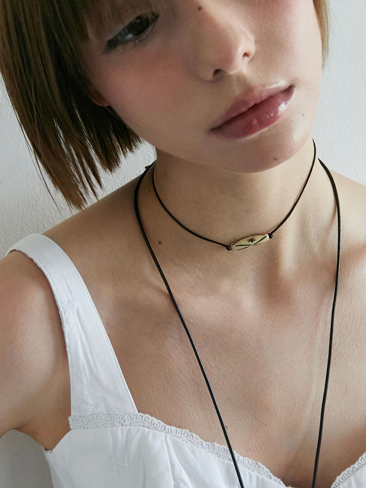애플파이오더(APPLE PIE ORDER) Starry Wood Leather Choker.