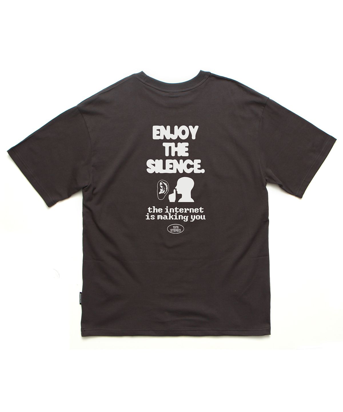 앱놀머씽(ABNORMALTHING) 사일런스 오버핏 티셔츠 차콜 (SILENCE T-SHIRT CHARCOAL)