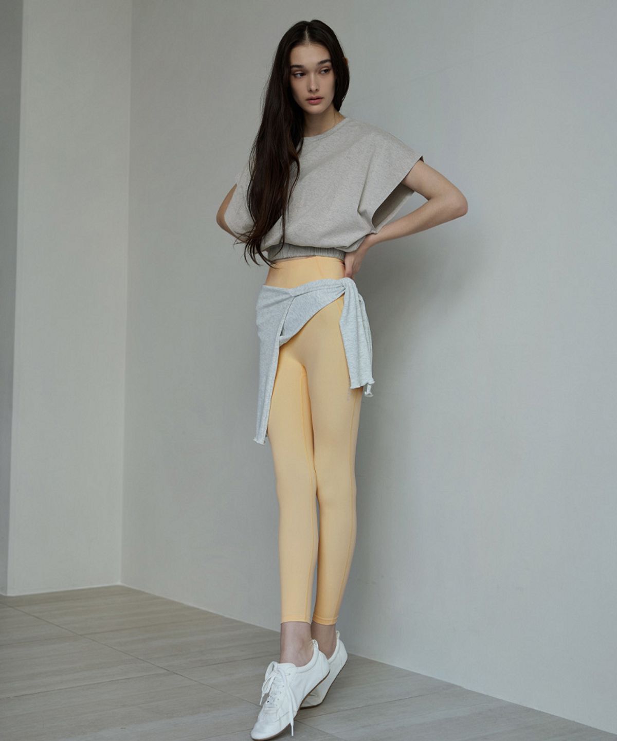 데비웨어(DEVIWEAR) 루즈 캡 슬리브 DEVI-TS0030-멜란지그레이