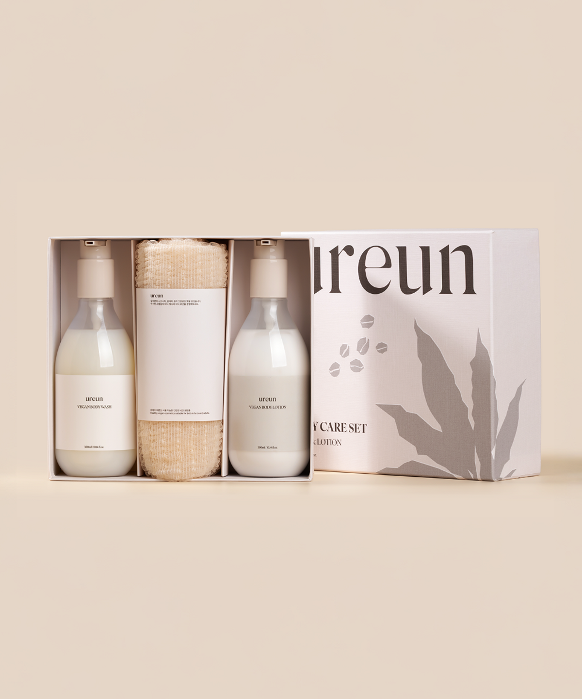 유아른(UREUN) 바디 케어 세트 300ml (워시+로션+샤워 타월)
