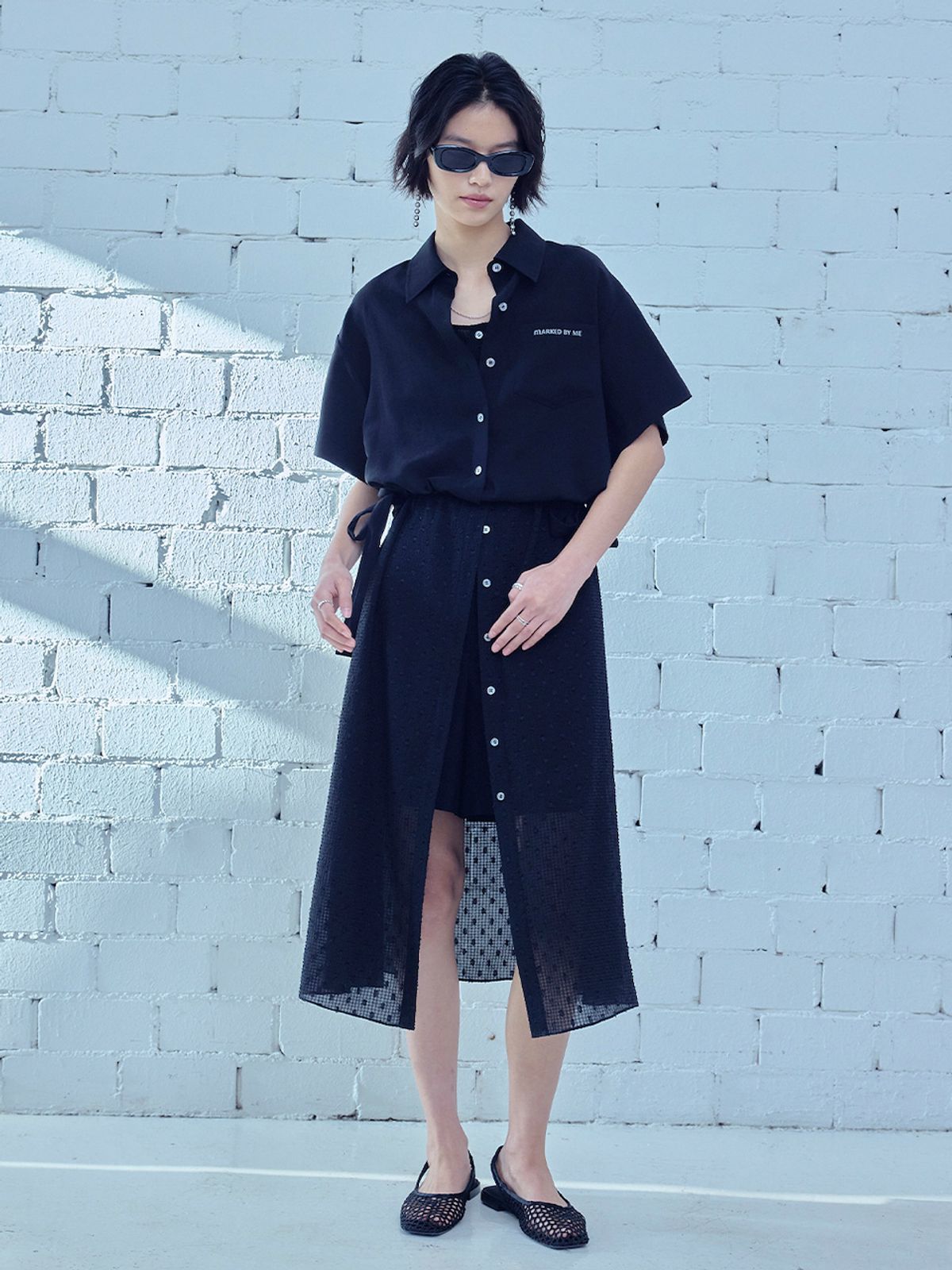 엘유브이엠(LUVM) SLEEVELESS LACE DRESS_BLACK