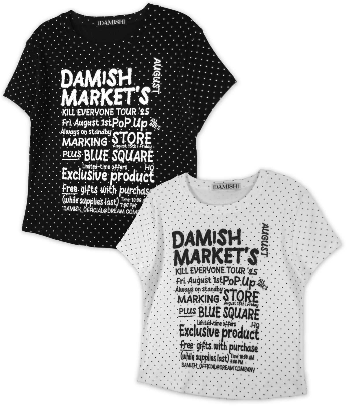 다미쉬(DAMISH) 마켓스 도트 그래픽 티셔츠_아이보리