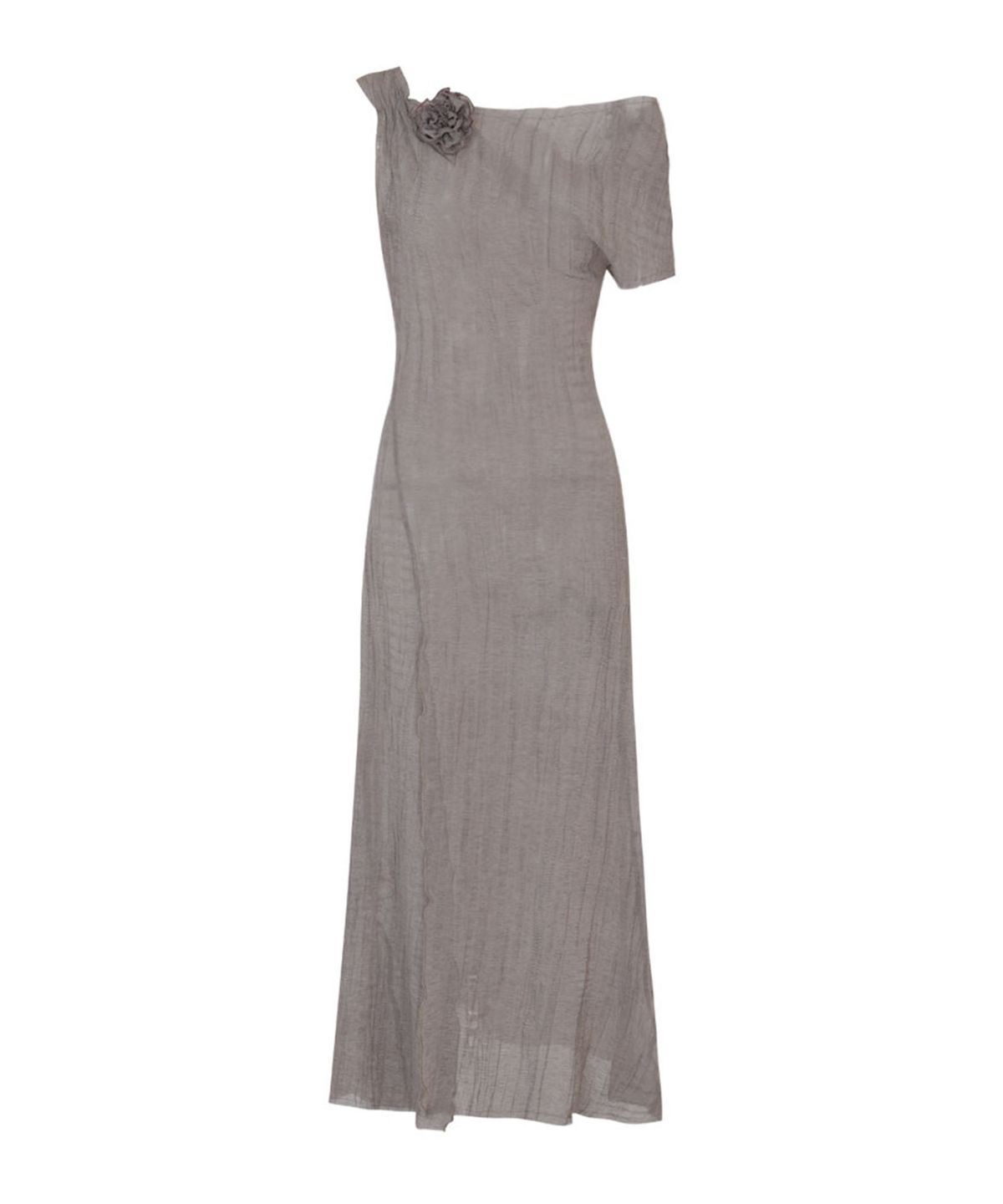 루루서울(LOULOUSEOUL) Wave Sheer Dress (Brown)