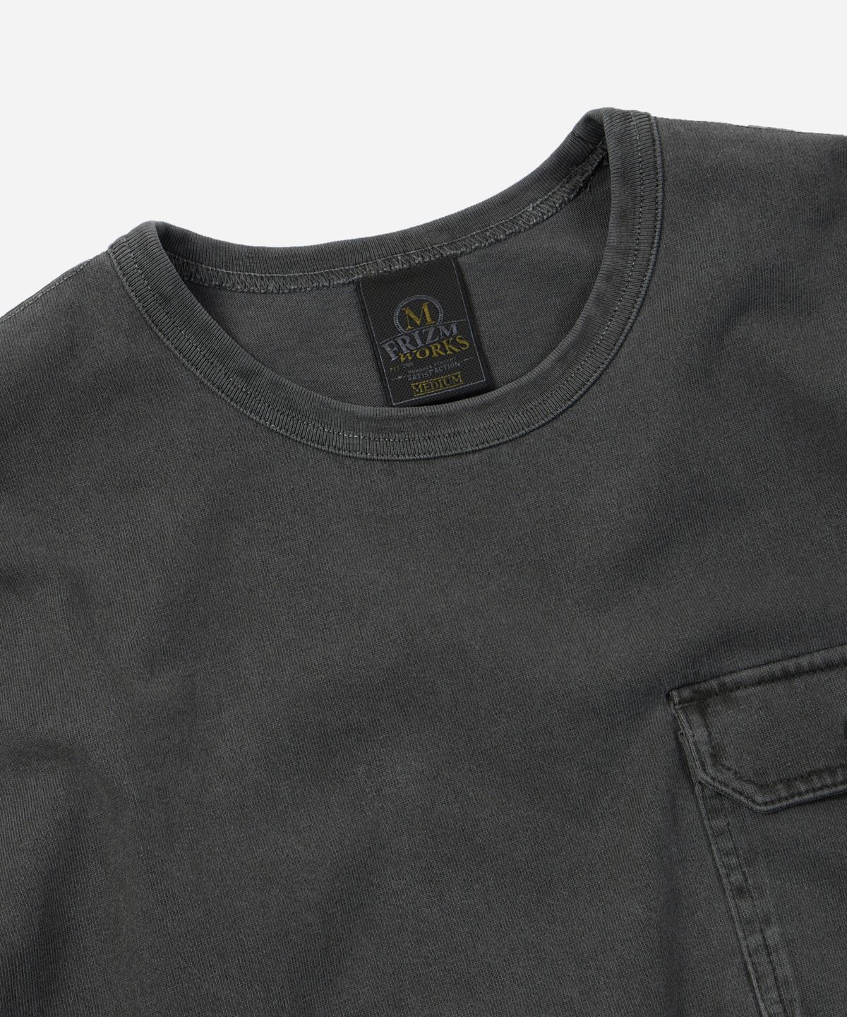 프리즘웍스(FRIZMWORKS) CIGARETTE POCKET PIGMENT DYEING TEE _ CHARCOAL