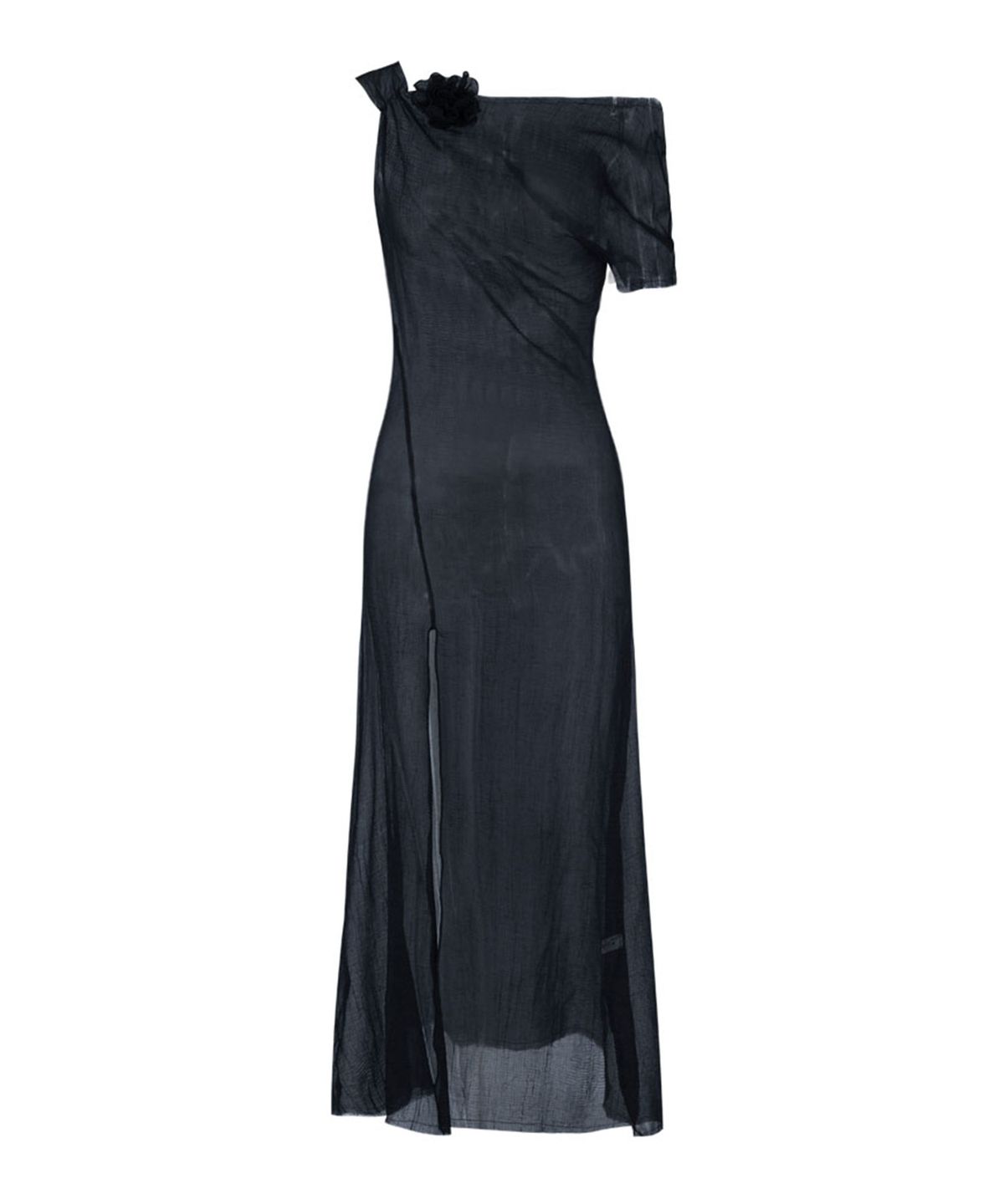 루루서울(LOULOUSEOUL) Wave Sheer Dress (Navy)
