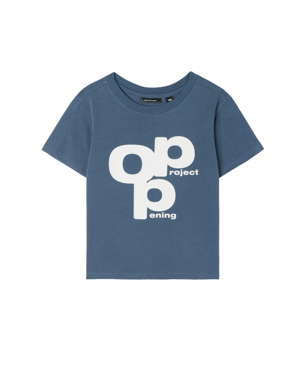 ☆OPENING PROJECT☆W OPP LOGO T SHIRT MUSINSA | OPENING PROJECT W OPP Logo T Shirt - Blue Gray