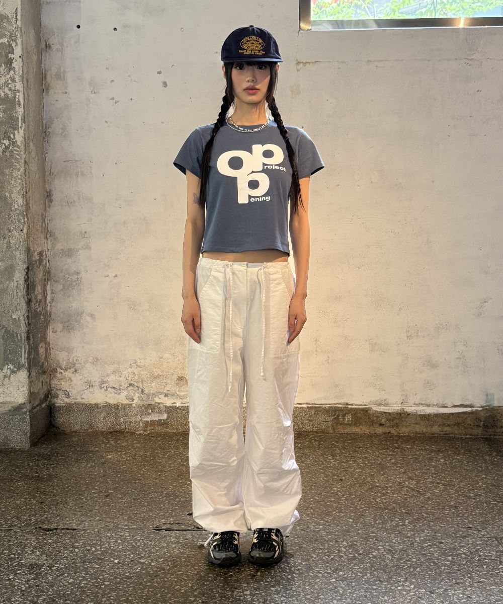 ☆OPENING PROJECT☆W OPP LOGO T SHIRT MUSINSA | OPENING PROJECT W OPP Logo T Shirt - Blue Gray