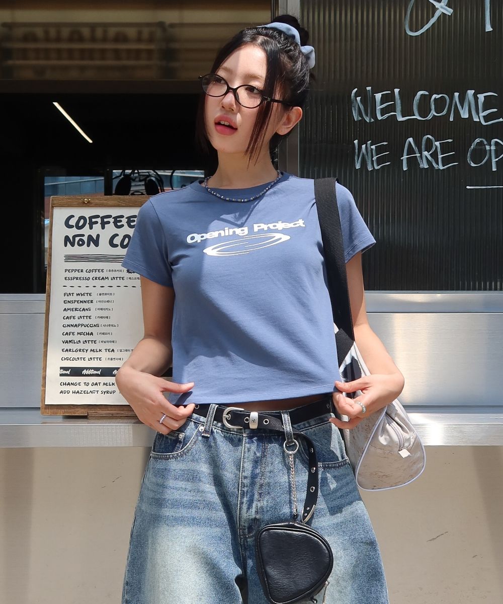 ★Opening Project★ Identity T Shirt - Cool Gray MUSINSA | OPENING PROJECT W Identity T Shirt - Blue Gray