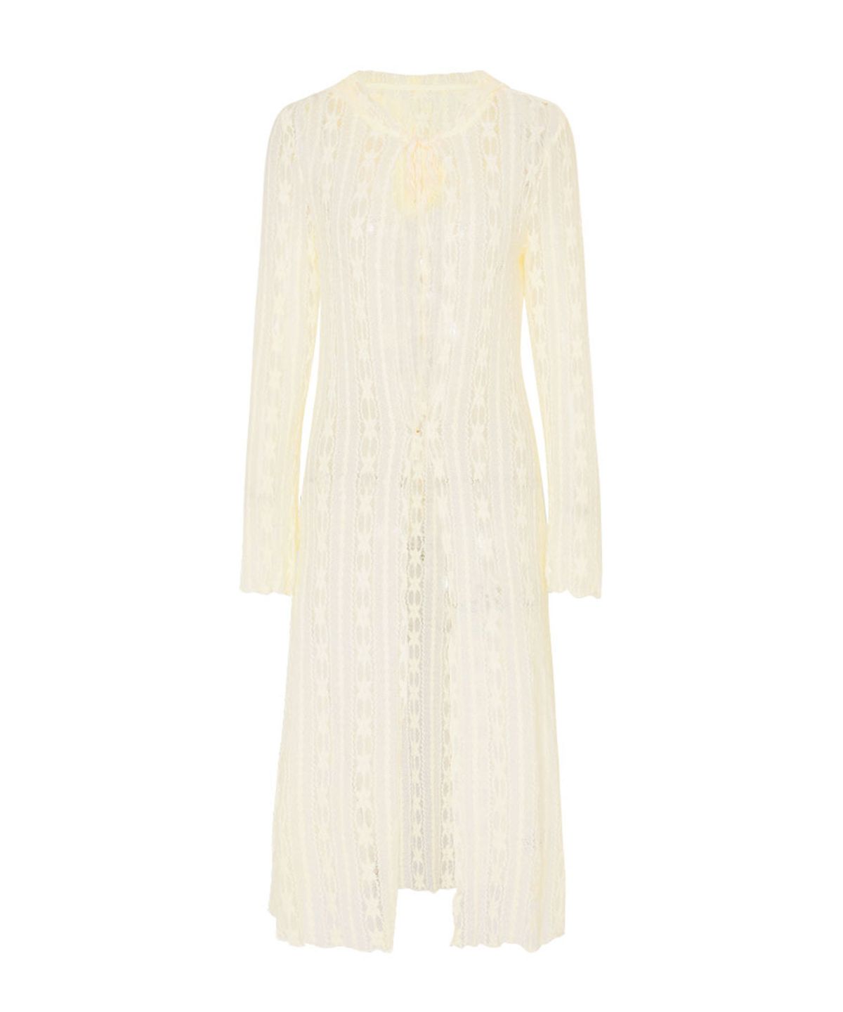 루루서울(LOULOUSEOUL) Lace Maxi Cardigan (Ivory)