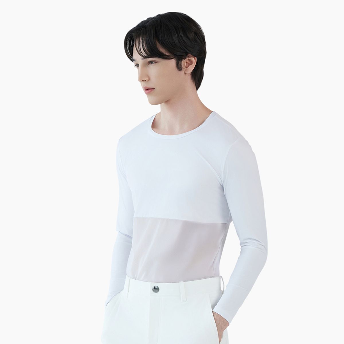테크스킨(TECHSKIN) 남성 하프메쉬 이너웨어 쿨티셔츠