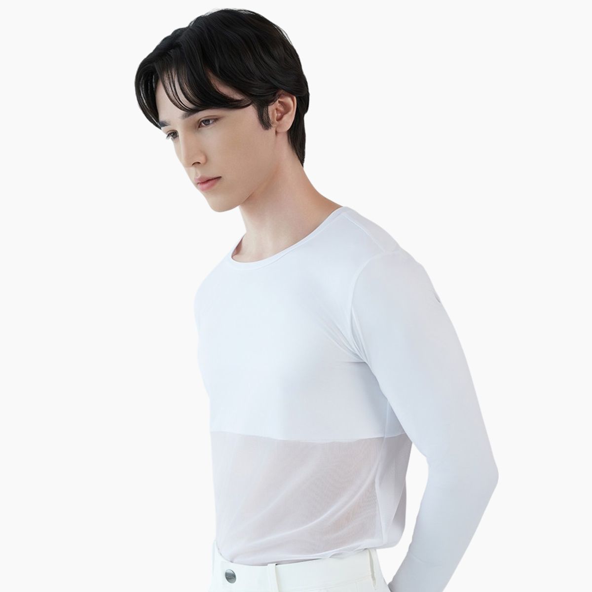 테크스킨(TECHSKIN) 남성 하프메쉬 이너웨어 쿨티셔츠