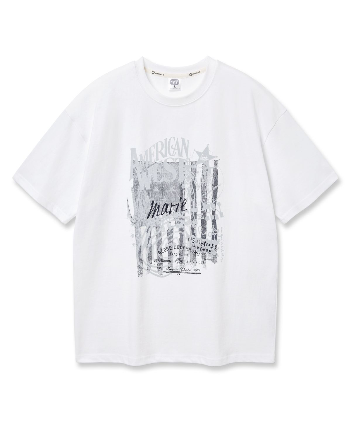 앨빈클로(ALVINCLO) 아메리칸 웨스트 오버핏 반팔티 AST4782 (4 COLOR)