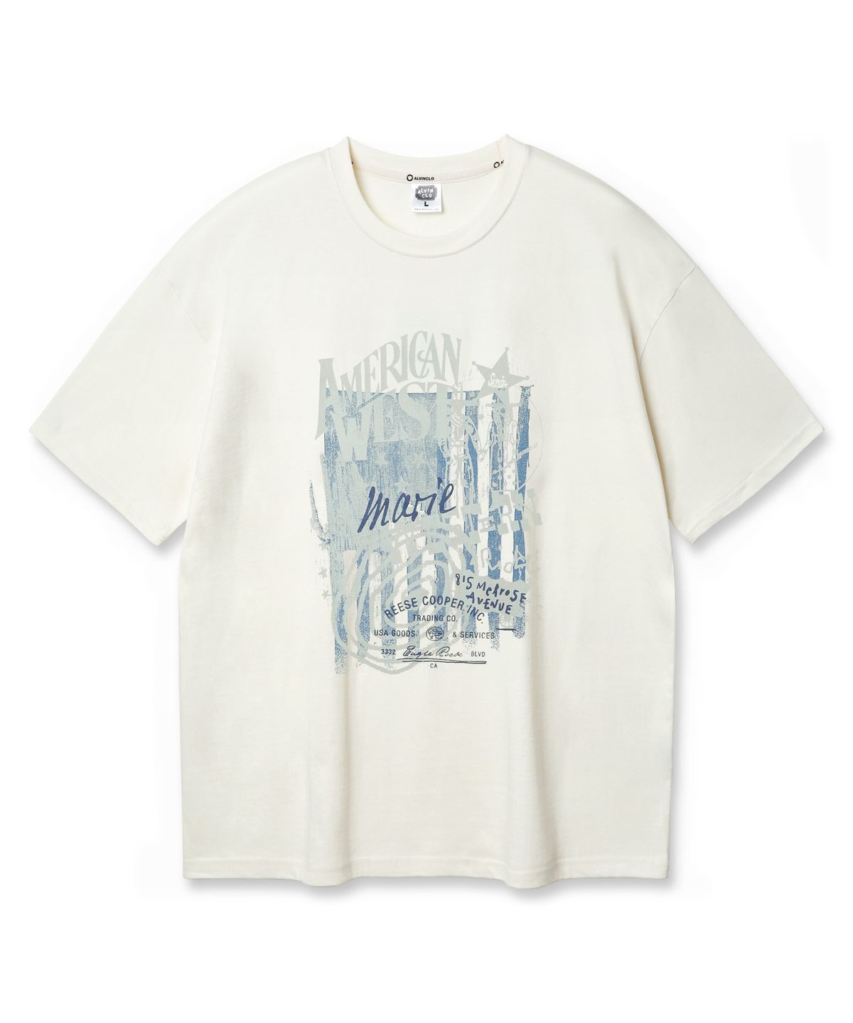 앨빈클로(ALVINCLO) 아메리칸 웨스트 오버핏 반팔티 AST4782 (4 COLOR)