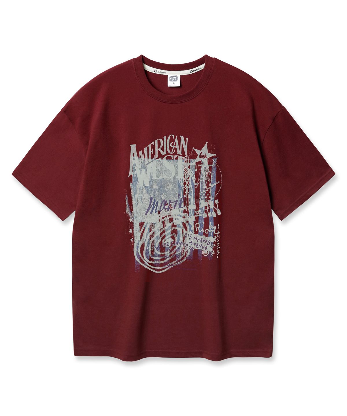 앨빈클로(ALVINCLO) 아메리칸 웨스트 오버핏 반팔티 AST4782 (4 COLOR)